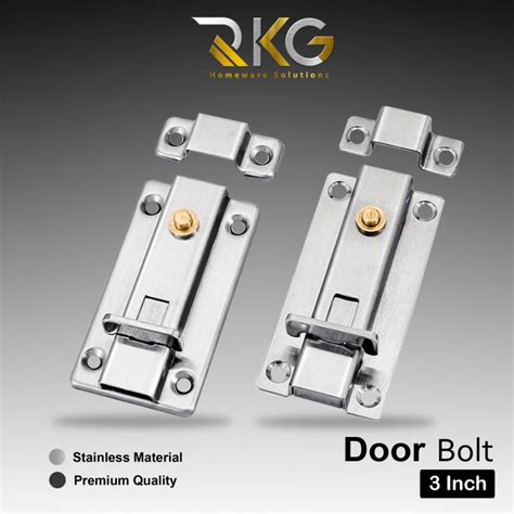 Slot Pintu Pencet Otomatis 3 Inci Stainless L Grendel Slot Kunci Pintu