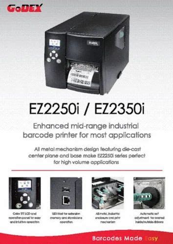 Godex Ez2250i Barcode Printer Max Print Width 4 Inches Resolution