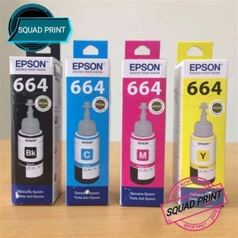 Jual 1 Set Tinta Epson 664 Black Color Original Di Seller Squad Print