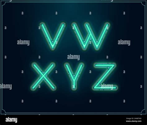 Neon Font Type Alphabet Glowing In Vector Stock Vector Image Art Alamy