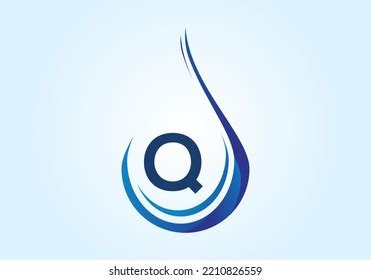 Initial Q Monogram Alphabet Water Drop Stock Vector Royalty Free