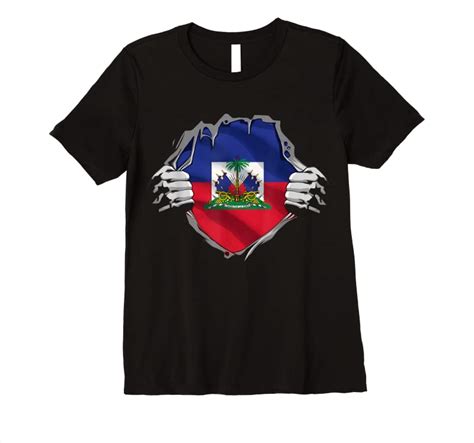 Trends Super Haitian Heritage Proud Haiti Roots Flag T Shirts Tees Design