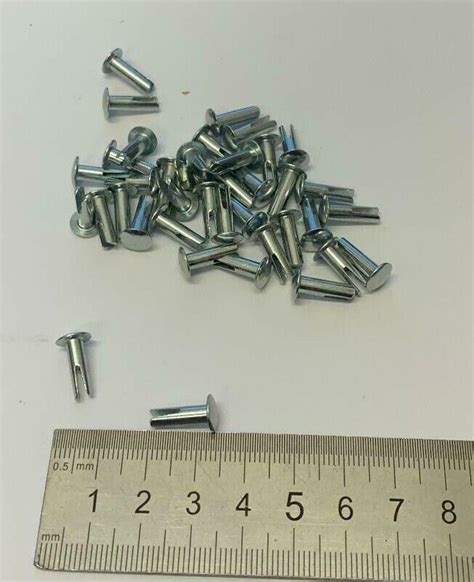 Bifurcated Rivets No 9G X 8 16 Nickel Plated Split Leg Rivet Leather