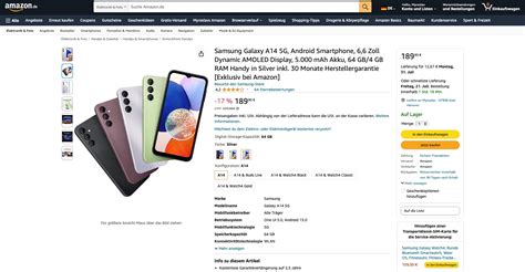 Samsung Galaxy A14 5g Auf Amazon 90hz Lcd Display Mediatek Dimensity