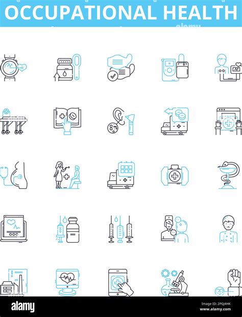 Occupational Health Vector Line Icons Set Occupational Health Safety