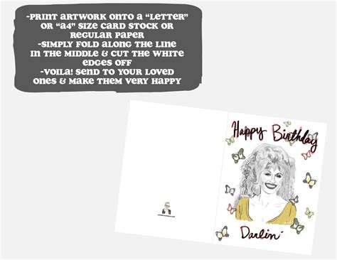 Dolly Parton Birthday Card Etsy