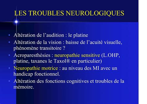 LES TROUBLES NEUROLOGIQUE