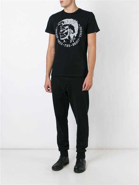 Diesel Cotton Only The Brave Embossed T Shirt In Black For Men Lyst