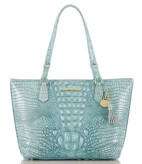 Brahmin Melbourne Collection Crocodile Embossed Medium Asher Tasseled