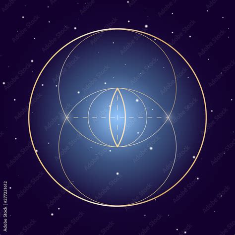 Vesica Piscis Symbol Of Sacred Geometry Vector Element For Design