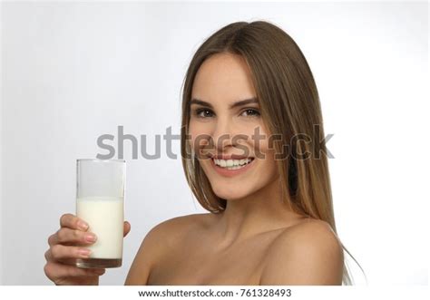 Beautiful Blonde Woman Naked Shoulders Glas Stock Photo 761328493 Shutterstock