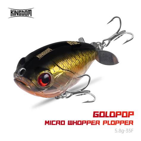 Reino GoldPop 35mm 5 8g Topwater Whopper Popper Isca De Pesca Pike