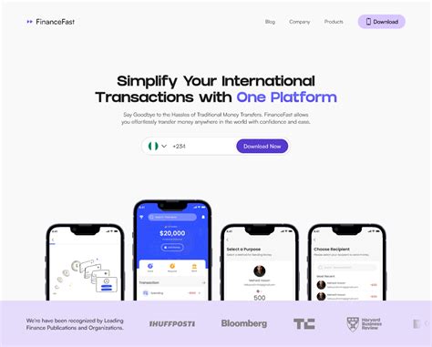 Financefast Fintech Landing Page Figma