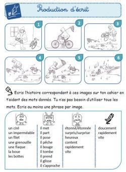 Production d écrit CE1 images séquentielles Le petit cartable de