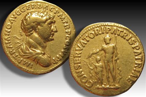 Roman Empire Av Gold Aureus A D Trajan Trajanus Rome Mint