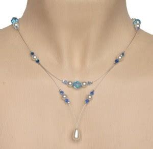 Collier Mariage Blanc Et Cristal Bleu Blog Beabijoux