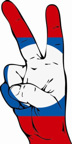 Aufkleber Peace Finger Laos Flagge Fahne Autoaufkleber Sticker X