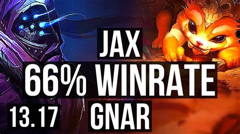 Jax Vs Gnar Top 66 Winrate 315 Kr Master 1317 Youtube