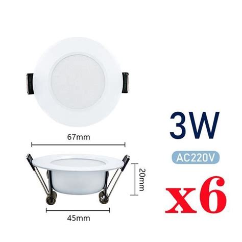 Downlight 3W Warm White Spot Lumineux LED Circulaire Encastrable