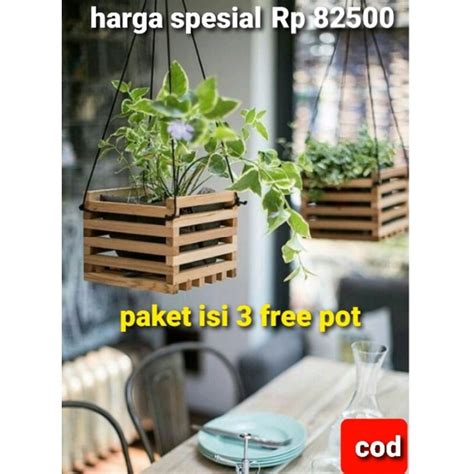 Jual Rak Pot Gantung Kayu Bunga Anggrek Shopee Indonesia