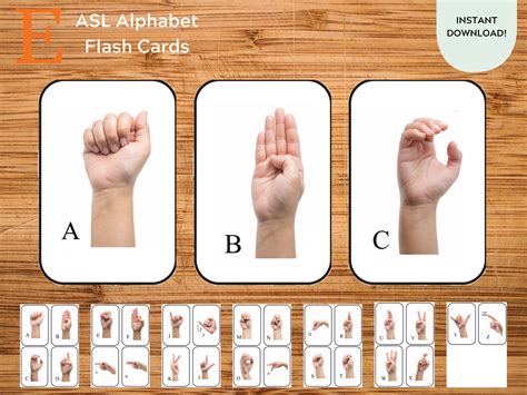 Sign Language Alphabet 26 Flashcards Asl Flash Cards Montessori