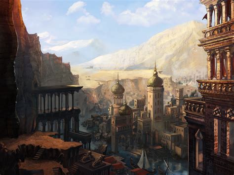 Persian Heights | Fantasy city, Fantasy landscape, Fantasy concept art