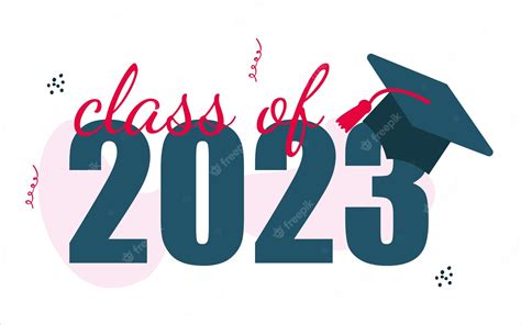 Premium Vector A Class Of 2023 Banner With A Blue Graduation Cap And