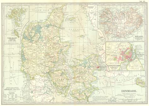 Denmark Including Schleswig Holstein BRITANNICA 1860 Old Antique Map Chart