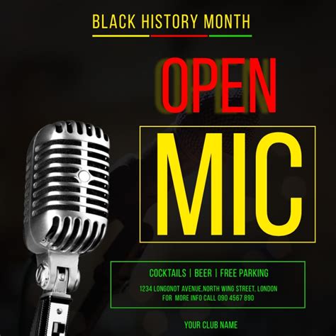 Open Mic Night Flyer Template Postermywall