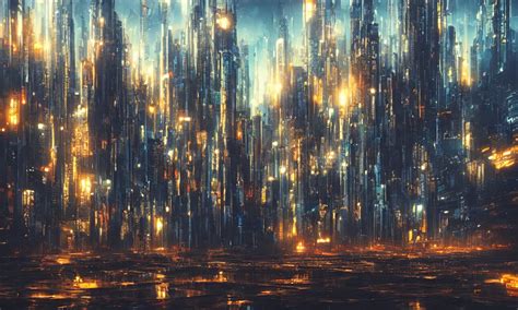 an epic painting megapolis, oil on canvas, cold | Stable Diffusion ...