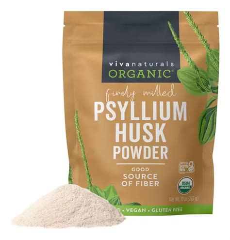 Casca De Psyllium Em Pó Viva Naturals Organic 300ml Source F