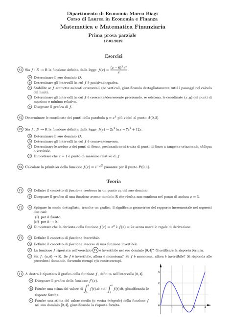 Matematica Parziale Dipartimento Di Economia Marco Biagi Corso Di