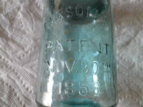 Rare Ball Blue Pint Nov 30th 1858 Masons Fruit Jar Vintage Glass Antique Ebay