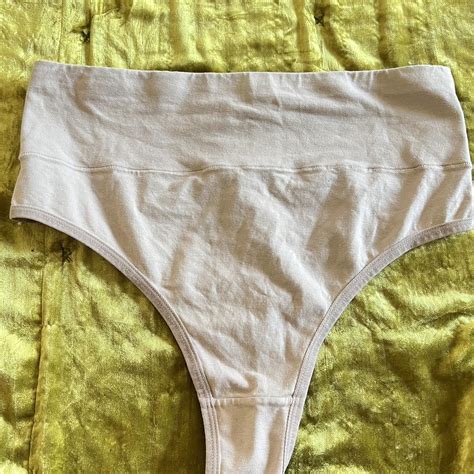 Snag High Waisted Nude Thong Nwot Size E Depop