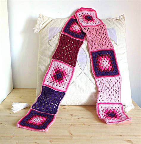 Crochet Scarf Made Of Granny Squares