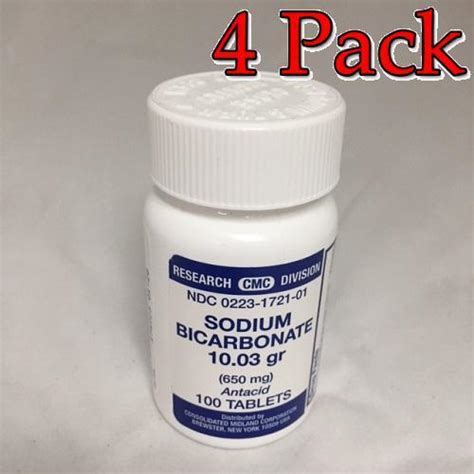 4pk Cmc Sodium Bicarbonate 650 Mg 100 Tablets 302231721014vl Ebay