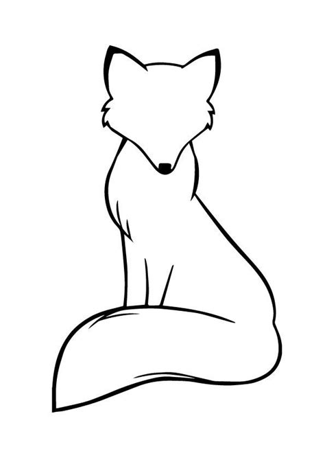 Pretty Sitting Fox Outline Svg Etsy Canada