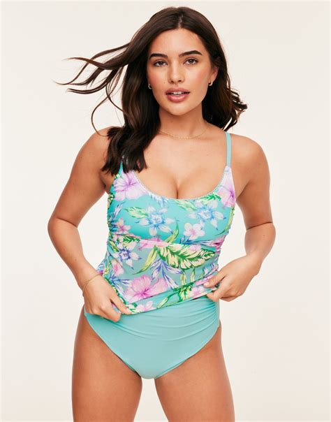 Marseille Tropical Blue Tankini Bikini And High Waisted Xs Xl Adore Me