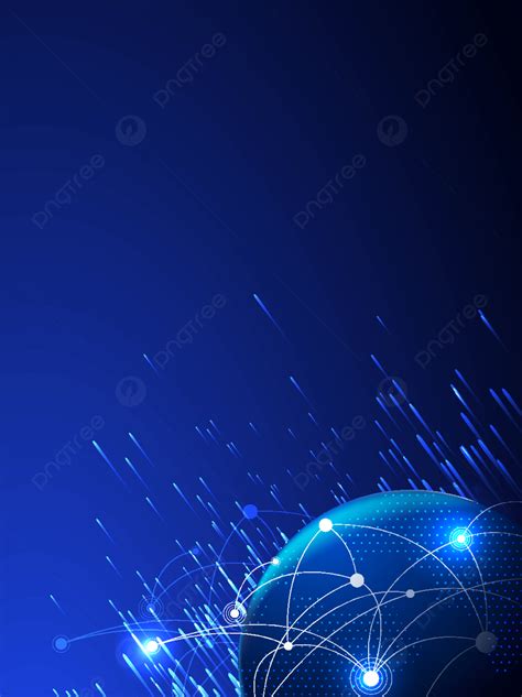 Blue Big Data Technology Line Earth Poster Background Azul Tecnolog A