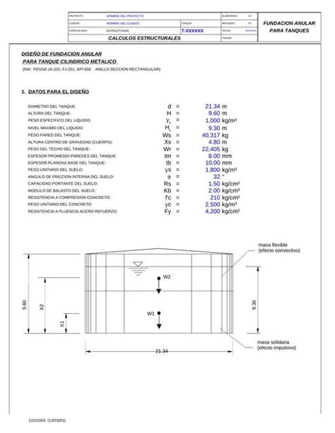 Diseño de Fundación Anular para Tanque Cilíndrico Metálico Heyli