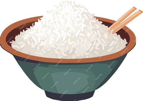 Premium Vector Asian Food Steamed Rice Chinese Hot Rice Food Vector