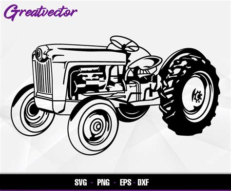 F Golden Jubilee Tractor L Eps Svg Png Dxf L Vector Art Etsy