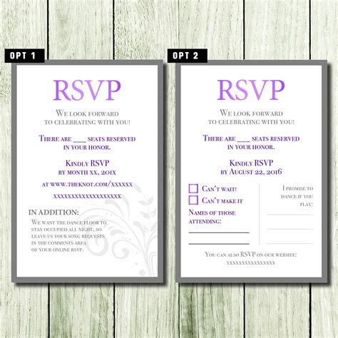 Wedding RSVP Cards Custom Options - Etsy