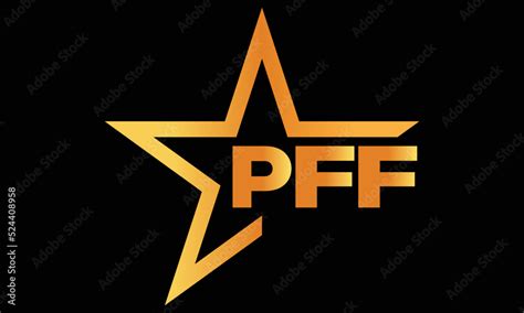 PFF golden luxury star icon three letter logo design vector template ...