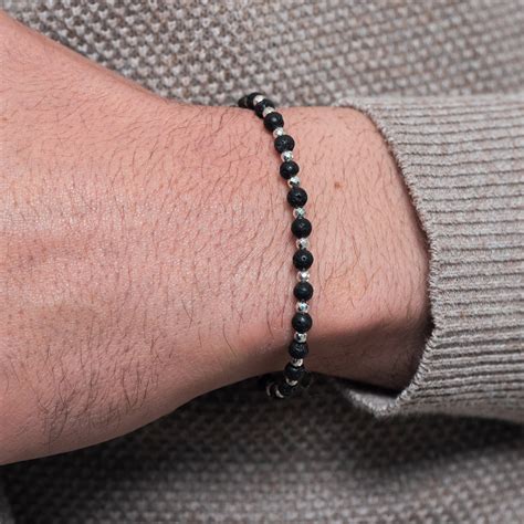 Bracciale Uomo Con Pietra Lavica Dandy Street