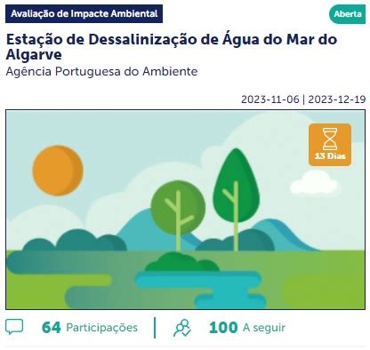 Estudo de Impacte Ambiental da Dessalinizadora no Algarve está em