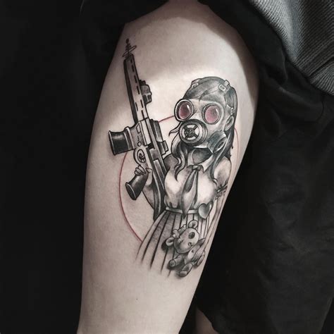 Girl With Gas Mask Maomaochua Gas Mask Tattoo Beautiful Tattoos