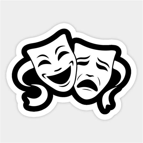 Theater Masks Sticker Symbol Of Comedy And Tragedy