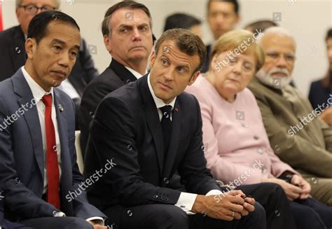 Joko Widodo Indonesias President Emmanuel Macron Editorial Stock Photo