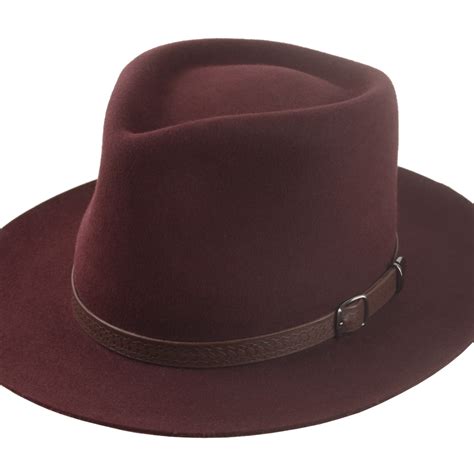 Burgundy Western Fedora The Compass Agnoulita Hats